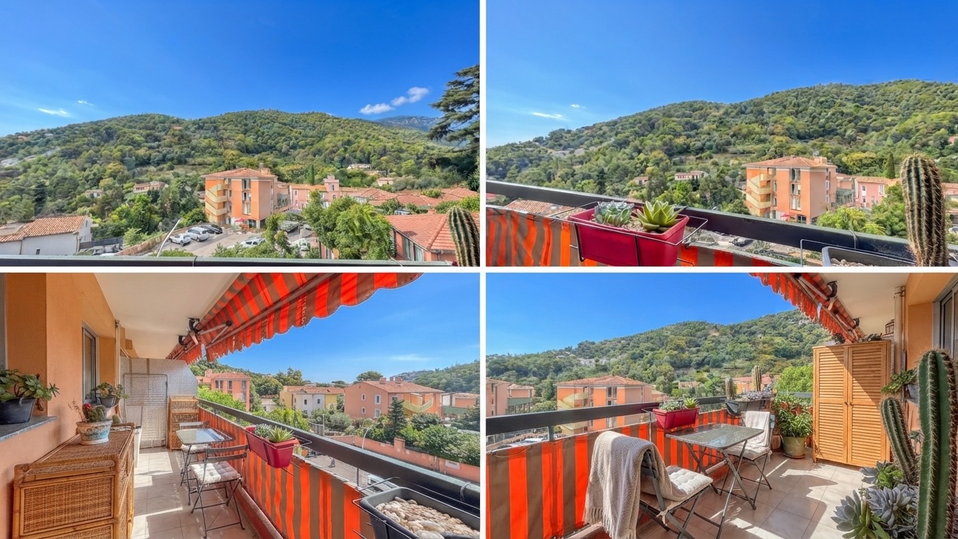 Menton – 2 pièces rénové avec balcon, vue dégagée sur les montagnes et aperçu mer, parking et cave 1
